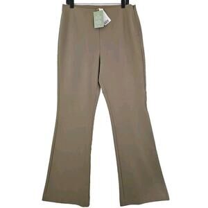 H&M ~ Woman Size 14~ Green High Rise Bootcut Career Wear Slacks Side Zipper NWT.